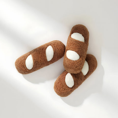 Top view of 3 felt baguettes
