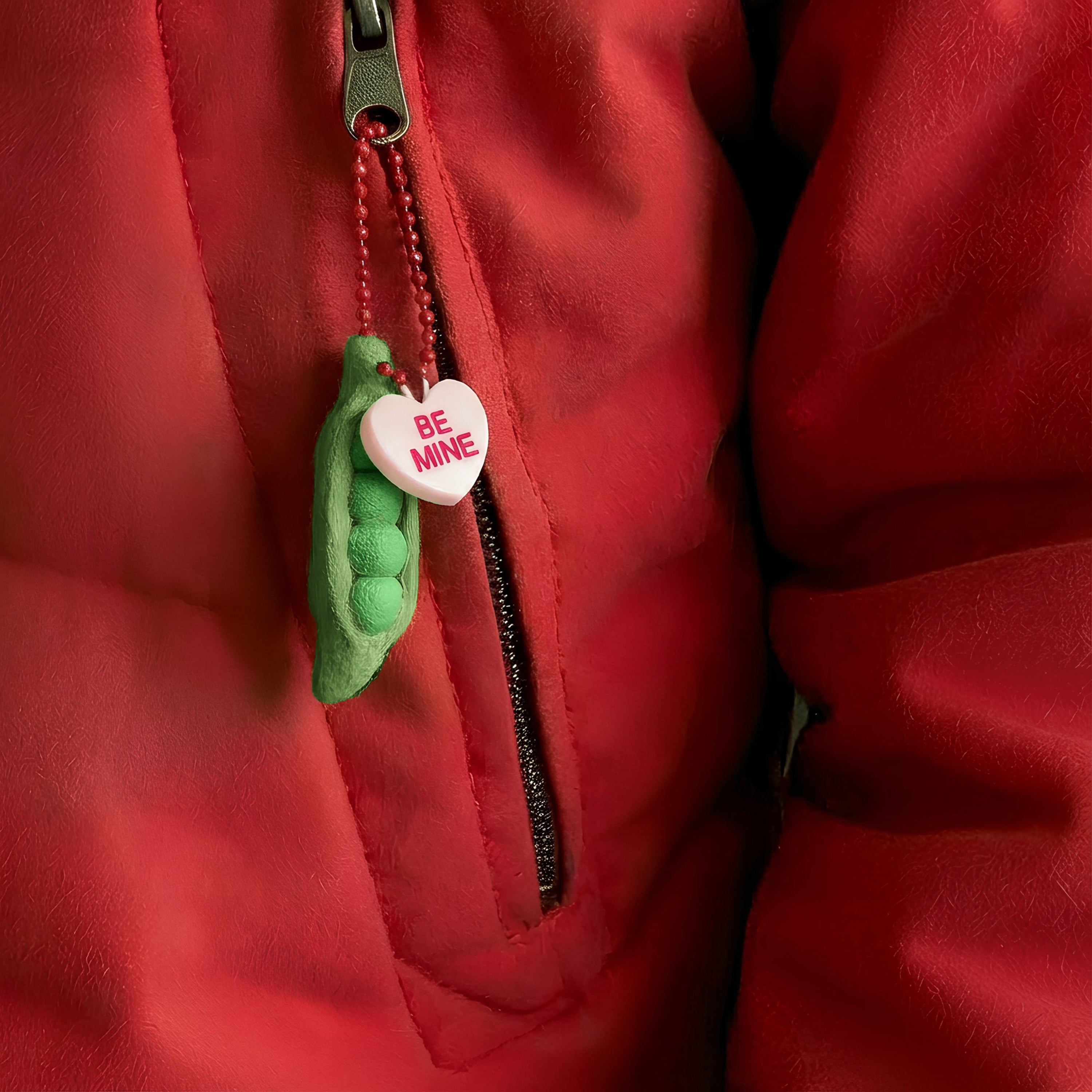 Handmade Felt Peas Keychain