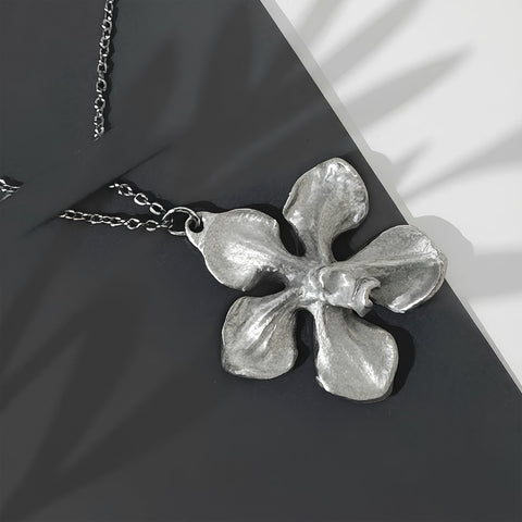 Realistic Pewter Orchid Pendant