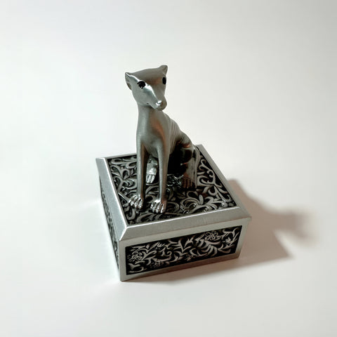Engraved Treasure Box with Blue Velvet Interior