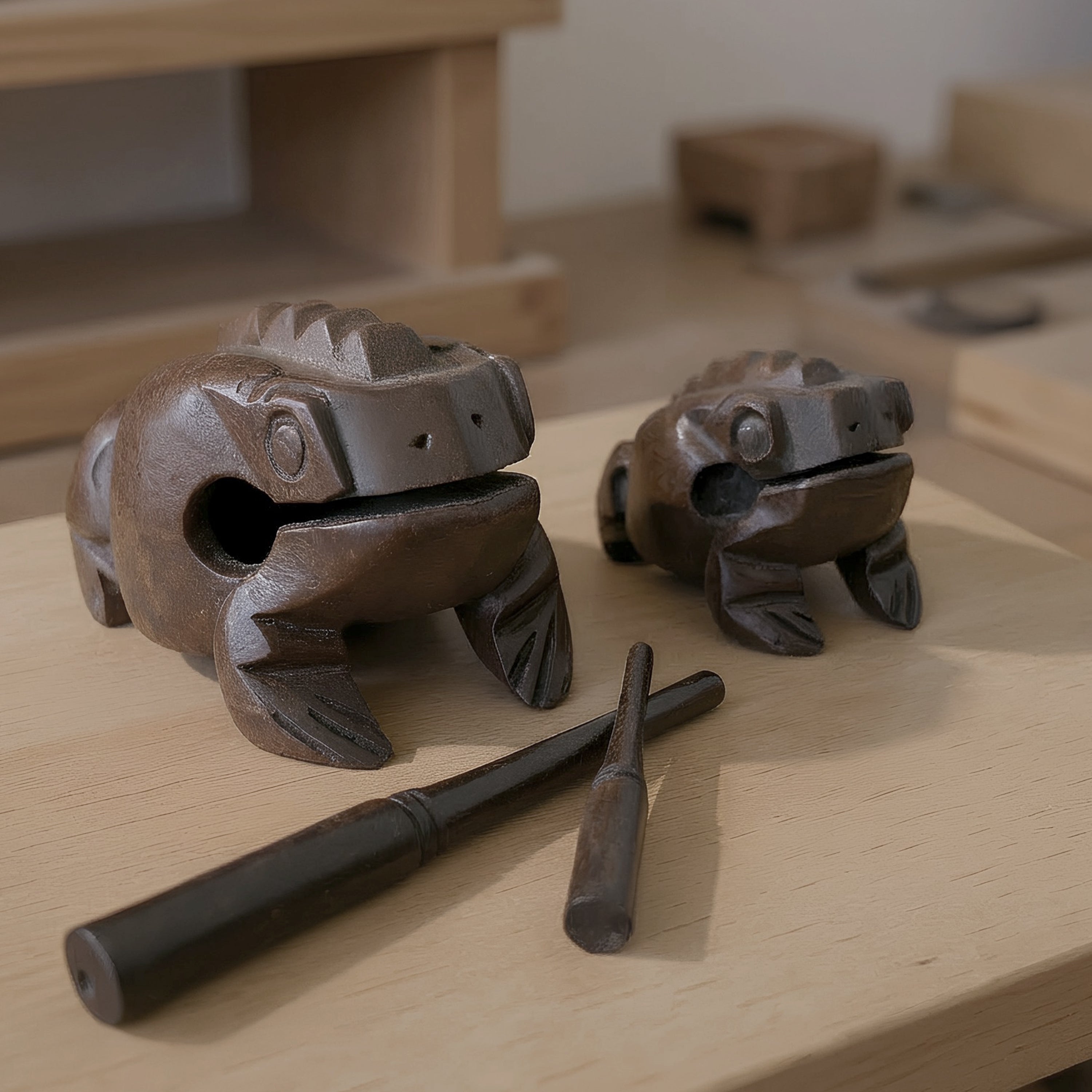 Carved Percussion Frog