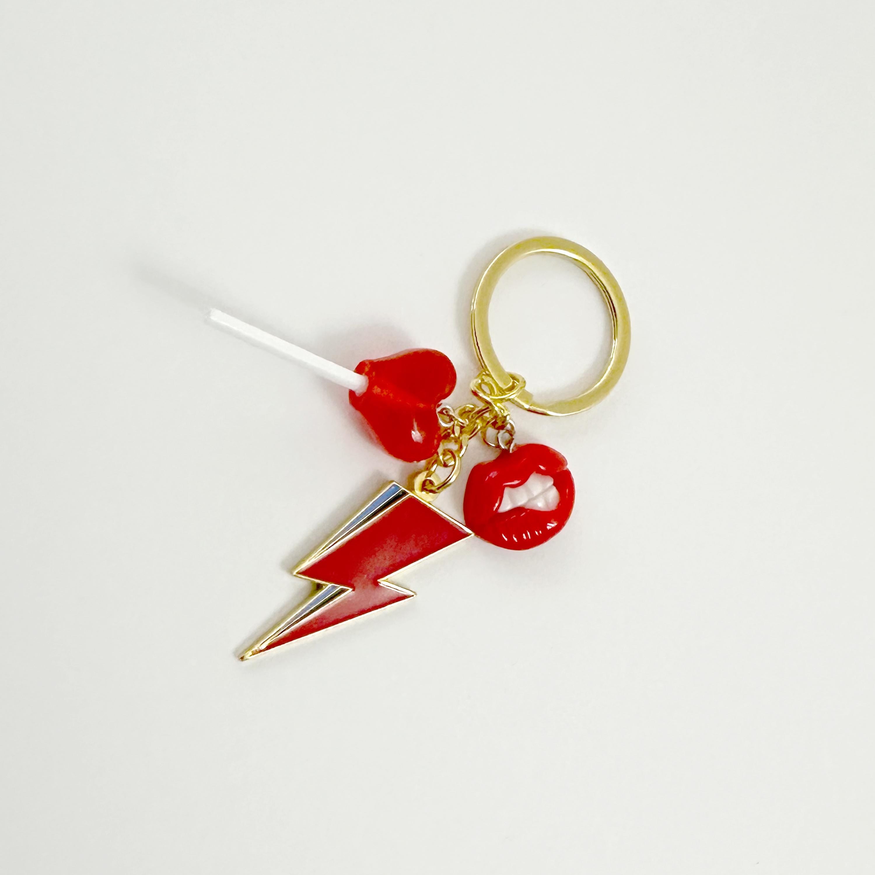 Ziggy Stardust Lightning Bolt Keychain